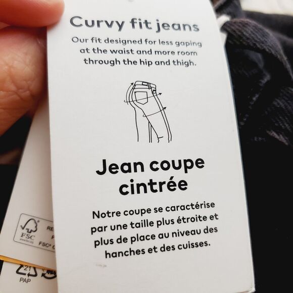 H&M Black Ultra High Waist Wide Jeans Size 6 NWT - Picture 9 of 9